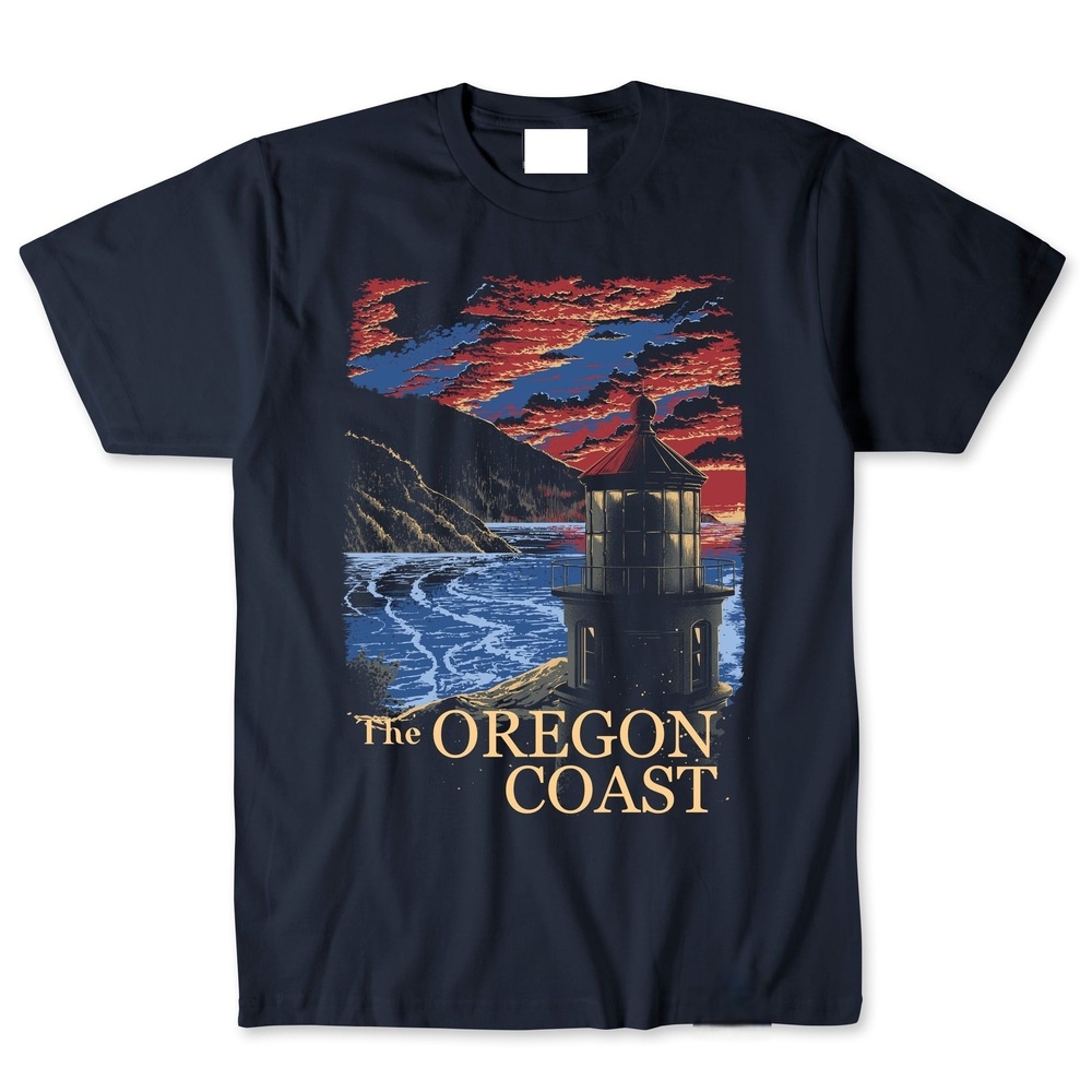 Oregon Lighthouse Shirt Black Unisex